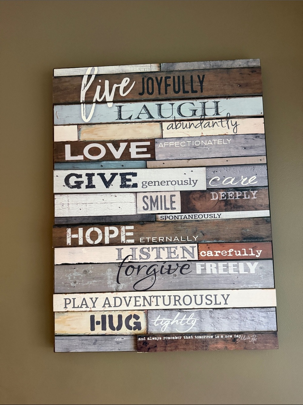 Inspirational 'Live Laugh Love' Wall Art Sign - Multi-Color